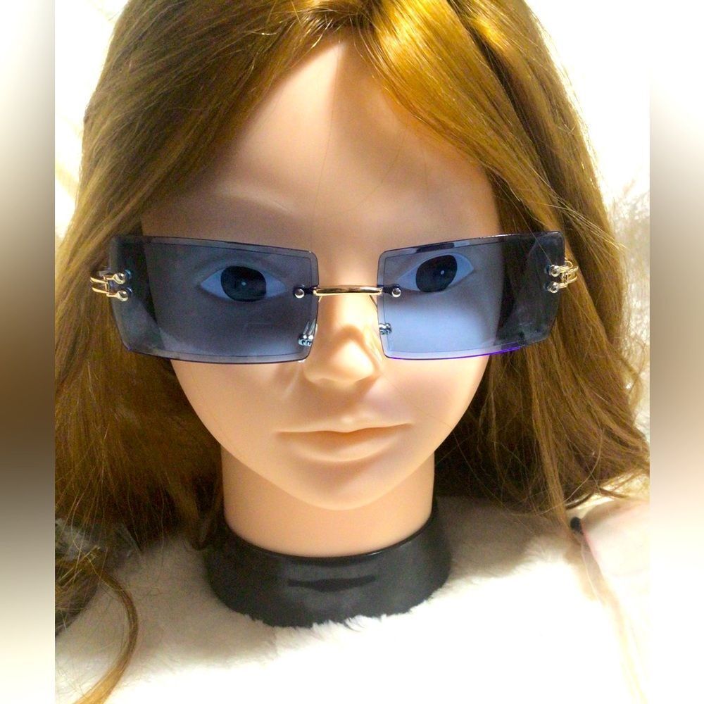 Y2K Blue Rectangular fashion sunglasses brand new